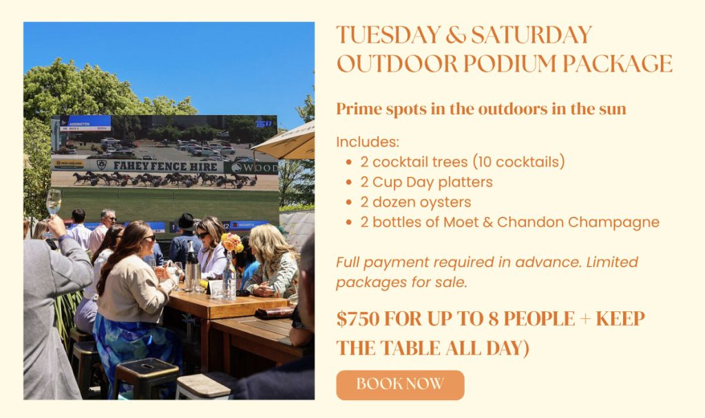 Tuesday & Saturday Outdoor Podium Package. Cup Week 2025